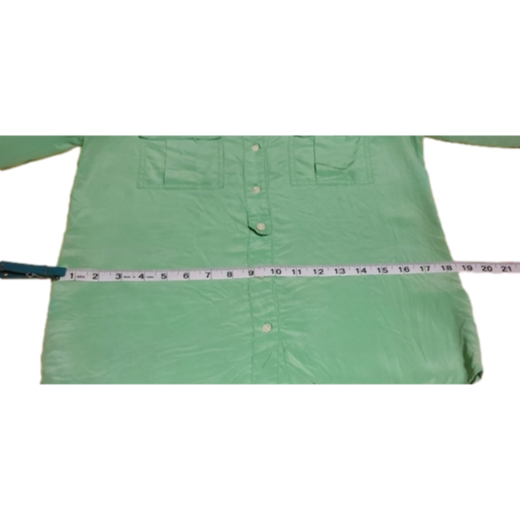 J Crew Green Silk Button-Down Shirt - Small - Picture 8 of 10
